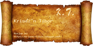 Krisán Tibor névjegykártya
